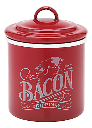 Ayesha Curry Bacon Grease Can, 4", Red Metallic