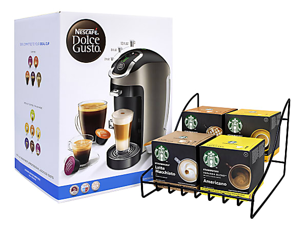 Nestlé® NESCAFE Dolce Gusto Esperta 2 Coffeemaker With Starbucks Coffee And Rack, Silver/Black