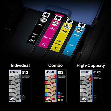 Epson 812 DuraBrite Ultra Cyan Magenta Yellow Ink Cartridges Pack