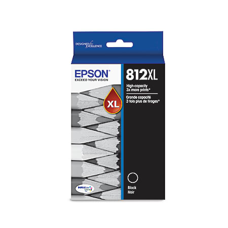 Epson® 812XL DuraBrite® Black High-Yield Ink Cartridge, T812XL120-S