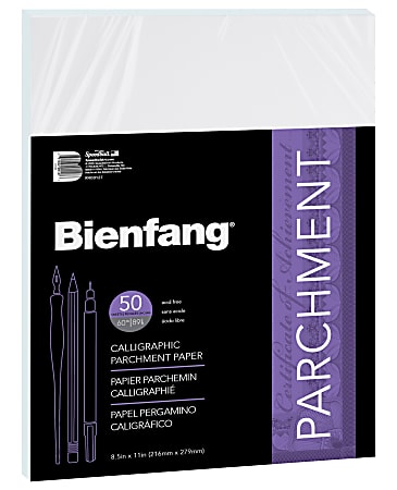 Speedball Bienfang Parchment Paper, 8-1/2" x 11", Natural White, Pack Of 50 Sheets