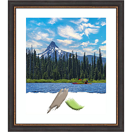 Amanti Art Rectangular Wood Picture Frame, 23” x 27” With Mat, Ashton Black
