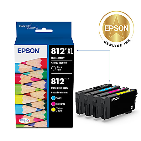 T812XL-BCS (T812XL/T812) DURABrite Ultra High-Yield/Standard Ink, Black/Cyan/Magenta/Yellow T812XL-BCS (T812XL/T812) DURABrite Ultra High-Yield/Standard Ink, Black/Cyan/Magenta/Yellow