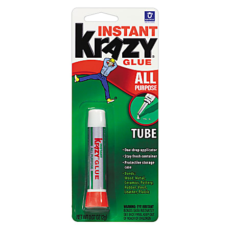 KRAZY GLUE ALL PURPOSE CRAZY GLUE SUPER GLUE TUBE .07 OZ x 6 TUBES