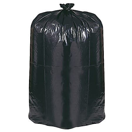 Webster® EarthSense® 75% Recycled Star bottom Commercial Can Liners, 56 Gallons, 1.25 Mil Thick, 43" x 48", Black, Box Of 100