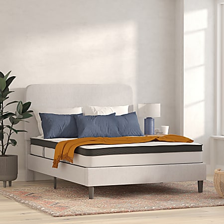 Flash Furniture Capri Hybrid Mattress, Queen Size, 10”H x 60”W x 80”D, White