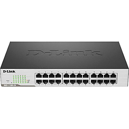 D-Link DGS-1100-24 Ethernet Switch - 24 Ports - Manageable - Gigabit Ethernet - 10/100/1000Base-T - 2 Layer Supported - Twisted Pair - Desktop, Rack-mountable - Lifetime Limited Warranty