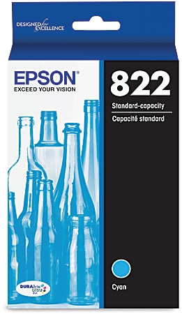 Epson T822 Original Standard Yield Inkjet Ink Cartridge - Cyan - 1 Each - Inkjet - Standard Yield