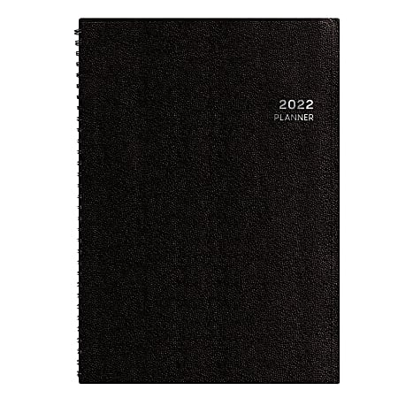 Blue Sky™ Aligned Weekly/Monthly Planner, 8" x 11", Black, January To December 2022, 123844