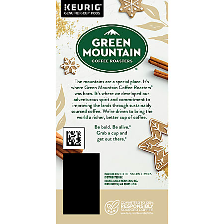 Green Mountain Coffee Single Serve Coffee K Cup Pods Cinnamon Sugar Cookie Carton Of 24 Office Depot