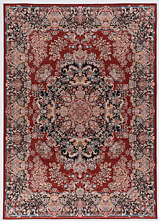 Linon Innova Area Rug, 5' x 7', Caula Red/Navy