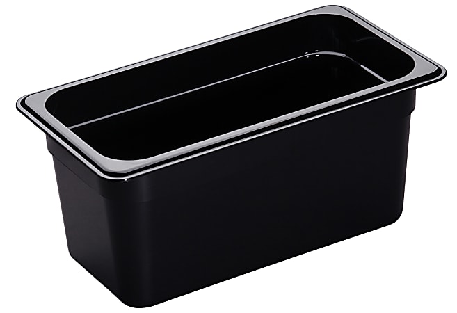 Cambro H-Pan High-Heat GN 1/3 Food Pans, 6"H x 6-15/16"W x 12-3/4"D, Black, Pack Of 6 Pans