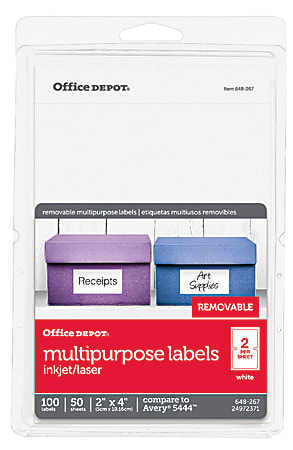 Office Depot® Brand Removable Inkjet/Laser Labels, OD98813,