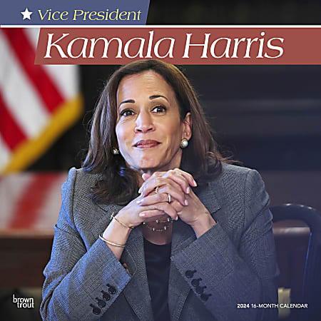 2024 Brown Trout Monthly Square Wall Calendar, 12" x 12", Vice President Kamala Harris, January To December