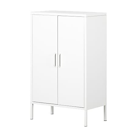 South Shore Crea 26"W Metal 2-Door Accent Cabinet, Pure White