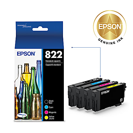 Epson 822 DuraBrite Ultra Black And Cyan Magenta Yellow Ink