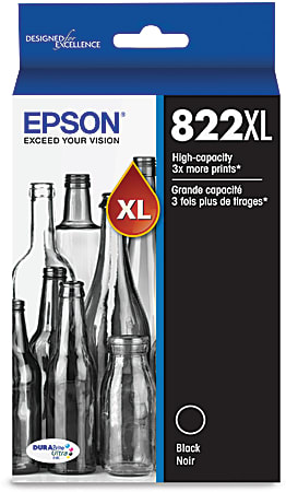 Epson® 822XL DuraBrite® High-Yield Black Ink Cartridge, T822XL120-S