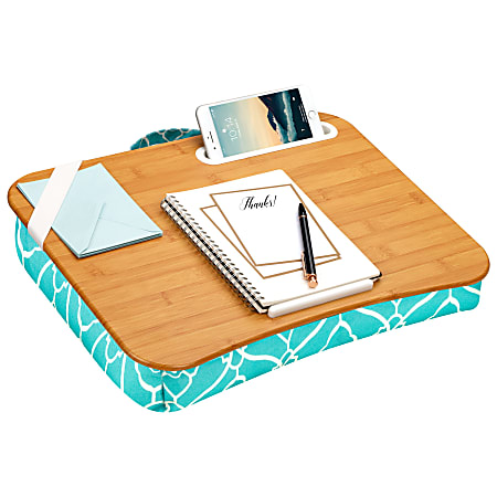 LapGear Designer Lap Desk 17 34 x 13 34 Aqua Trellis Office Depot