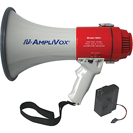 AmpliVox Mity-Meg 15-Watt Rechargeable Megaphone - 15 W Amplifier - Built-in Amplifier - Battery Rechargeable - 8 Hour