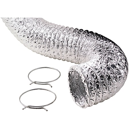 Deflecto Supurr-Flex 4" Multilayered Flexible Aluminum Duct For Dryers, Silver, F0405MSX/30