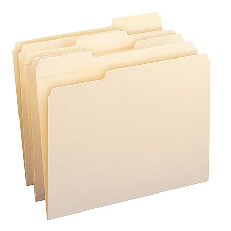 Smead® 1/3-Cut Manila File Folders, Letter Size, 100% Recycled, Manila, Box Of 100