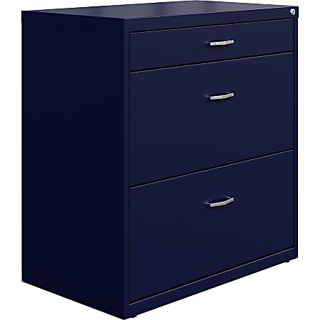 LYS SOHO 30"W x 17-5/8"D Lateral 3-Drawer File Cabinet, Navy