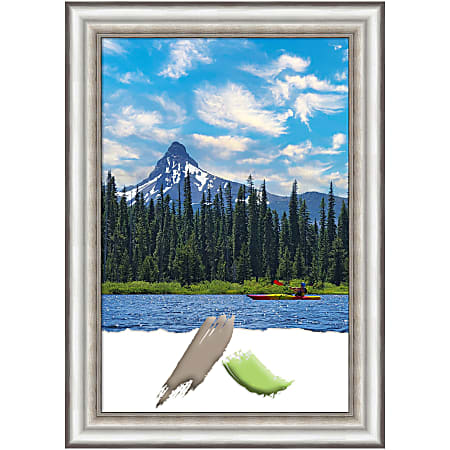Amanti Art Picture Frame, 25" x 35", Matted For 20" x 30", Salon Silver