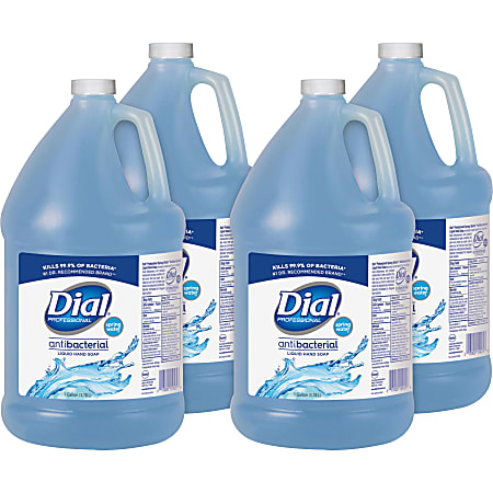 Dial Spring Water Scent Liquid Hand Soap - Spring Water ScentFor - 1 gal (3.8 L) - Kill Germs - Hand - Moisturizing - Blue - 4 / Carton