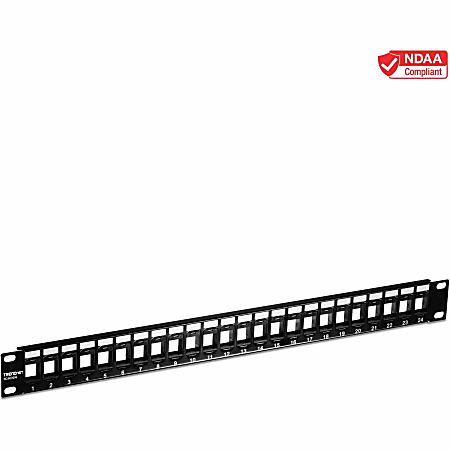 TRENDnet 24-Port Blank Keystone 1U Patch Panel, 1U 19" Metal Rackmount Housing, Recommended With TC-K25C6 & T - TCKP24