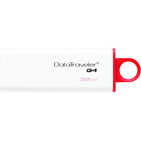 Kingston 32GB DataTraveler G4 USB 3.0 Flash Drive - 32 GB - USB 3.0 - Red - 5 Year Warranty