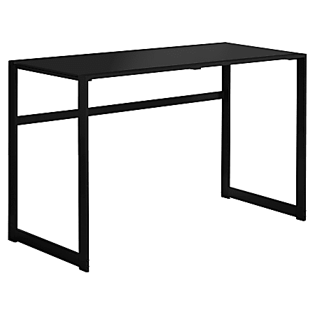 Monarch Specialties Computer Desk With Tempered Glass Top, Black