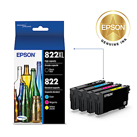 Epson 822XL822 Black And Cyan Magenta Yellow High Yield Ink
