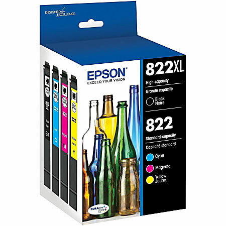 Epson 822XL822 Black And Cyan Magenta Yellow High Yield Ink
