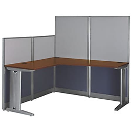 BBF Office-In-An-Hour™ L-Workstation, Box 2, 63"H x 64 1/2"W x 64 1/2"D, Hansen Cherry, Standard Delivery Service
