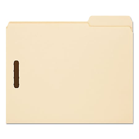 Smead® Fastener Folders With Reinforced Tab, 2 Fasteners, Letter Size, 1/3-Cut Tab, 3/4" Expansion, Manila, Box Of 50