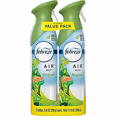 Febreze Air Freshener Spray, 8.8 Oz, Gain Original Scent, Pack Of 2