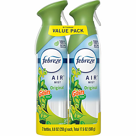 Febreze Air Freshener Spray - Spray - 8.8 fl oz (0.3 quart) - Gain Original - 12 / Carton - Odor Neutralizer, VOC-free
