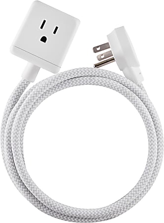 Cordinate 3-Outlet Extension Cord Cube, 5', White