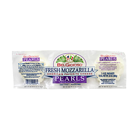 BelGioioso Fresh Mozzarella Cheese Pearls, 8 Oz, Pack Of 3 Tubs