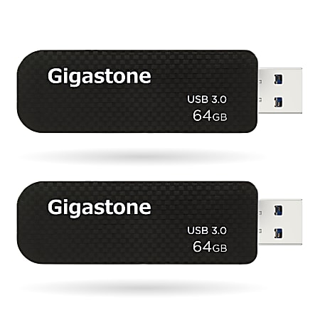Dane-Elec Gigastone USB 3.0 Flash Drives, 64GB, Black, Set Of 2 Flash Drives