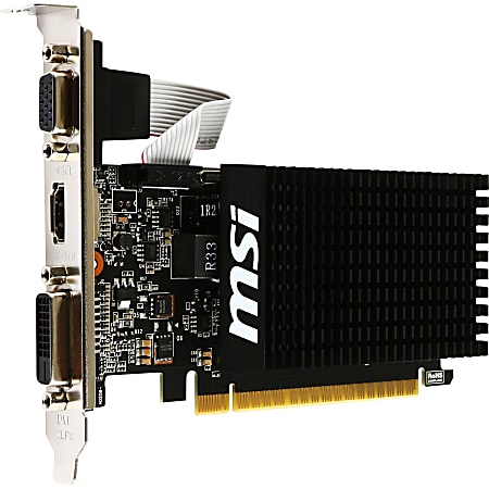 MSI GT 710 1GD3H LP GeForce GT 710 Graphic Card - 2 GB DDR3 SDRAM - Low-profile - 954 MHz Core - 64 bit Bus Width - HDMI - VGA - DVI