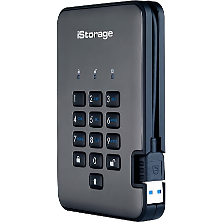 iStorage diskAshur PRO2 SSD 1 TB Secure Solid State Drive | FIPS Level 3 | Password Protected | Dust/Water-resistant. IS-DAP2-256-SSD-1000-C-X - Thin Client Device Supported - USB 3.2 (Gen 1) Type A - 361 MB/s Maximum Read Transfer Rate