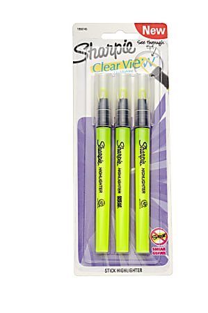 Sharpie® Clear View® Highlighter Stick, Chisel Point, Yellow,