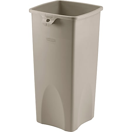 Rubbermaid Commercial Untouchable Square Container - 23 gal Capacity - Square - Durable, Crack Resistant - 30.9" Height x 15.5" Width x 16.5" Depth - Plastic - Beige - 4 / Carton