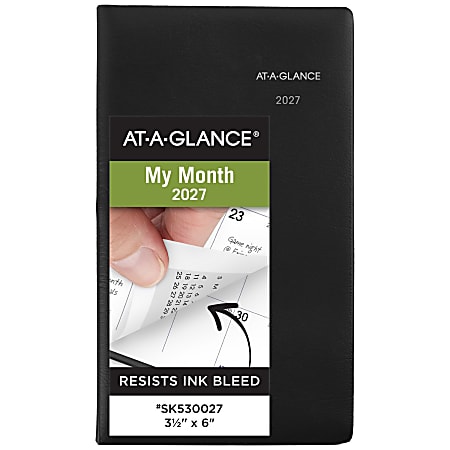 AT-A-GLANCE® DayMinder® 2027 Monthly Planner, Black, Pocket, 3 1/2" x 6"