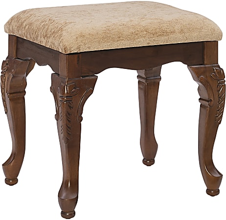 Powell Jaden Bench With Cushion, Distressed Cherry/Beige
