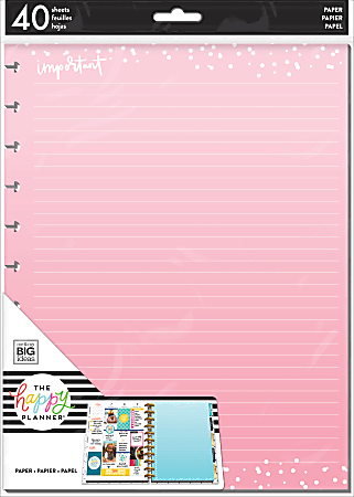 Happy Planner Big Filler Paper, 8-1/2" x 11", 40 Sheets, Colorful