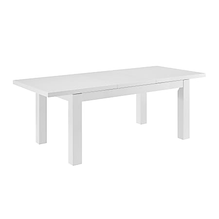 Eurostyle Tresero Wood Rectangular Extension Table, 30"H x 79-1/2"W x 35-1/2"D, High Gloss White