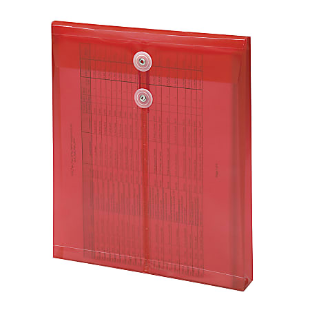 Smead® Poly Envelopes With String-Tie Closure, Top Load, 1 1/4" Expansion, Letter Size, Red, Pack Of 5 Envelopes