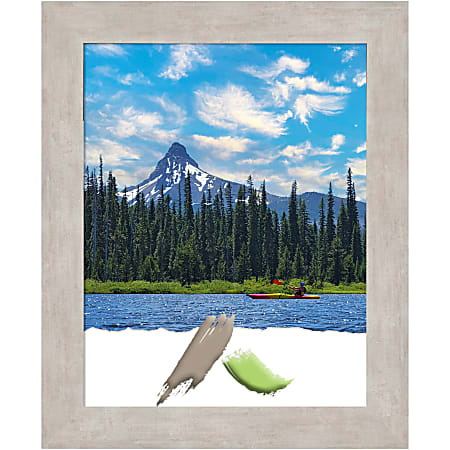 Amanti Art Marred Silver Wood Picture Frame, 14&quot;